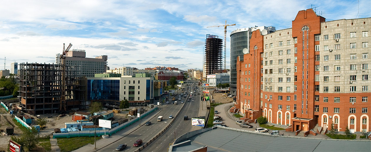 Город Новосибирск - Панорама на проспект Димитрова - Новосибирск