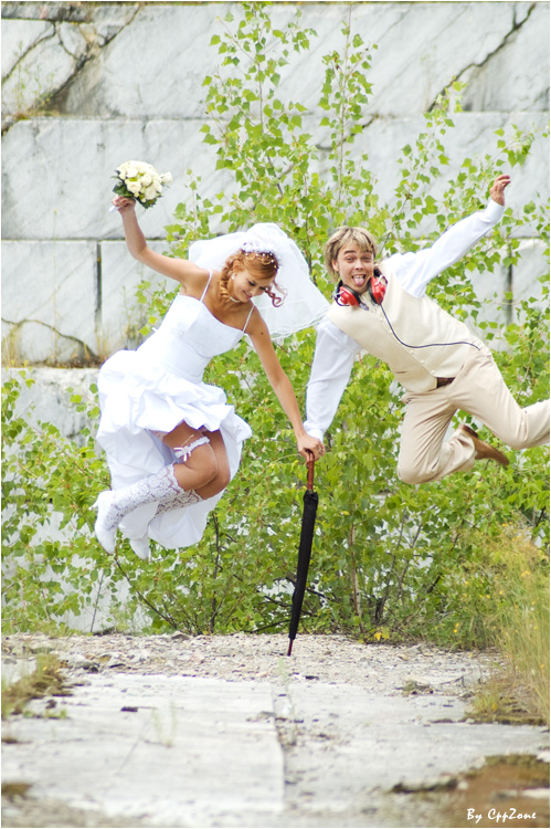 2008 - Алексей и Ольга - Свадебная фотография - Прыжок