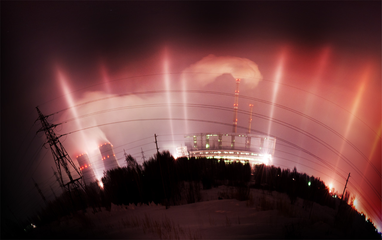 Город Новосибирск - Вид на ночную ТЭЦ-5