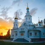 Город Новосибирск - Закат над храмом - Виды Новосибирска