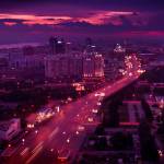 Город Новосибирск - Фотографии Новосибирска - Октябрьская магистраль вечером